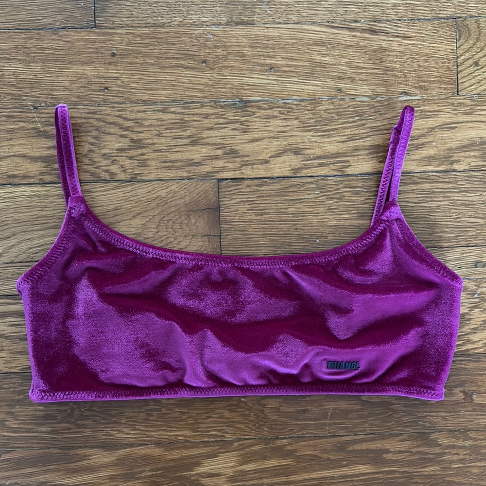 TRIANGL VELOUR BIKINI TOP - Picture 2 of 5